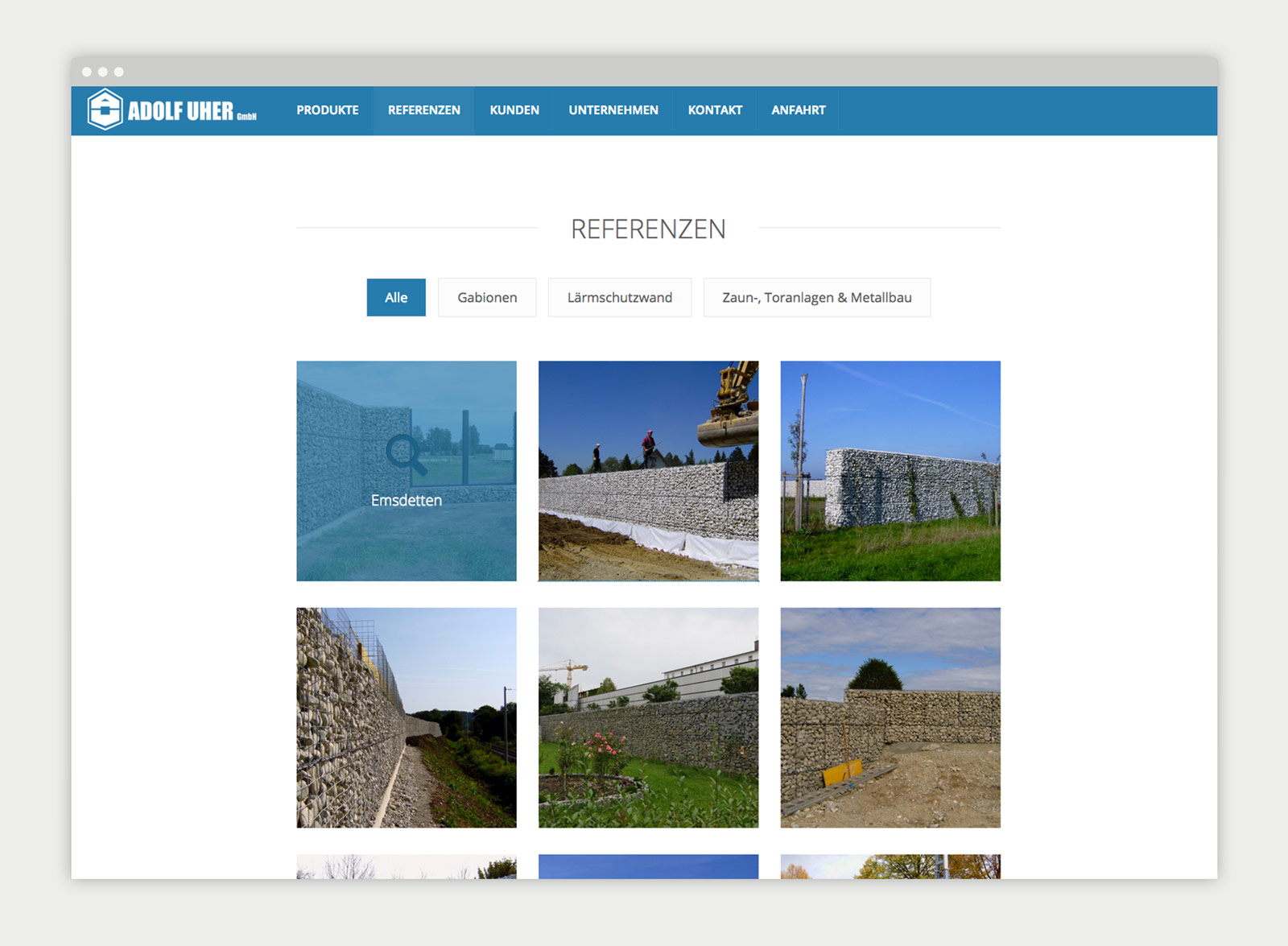 Adolf Uher Website Referenzen