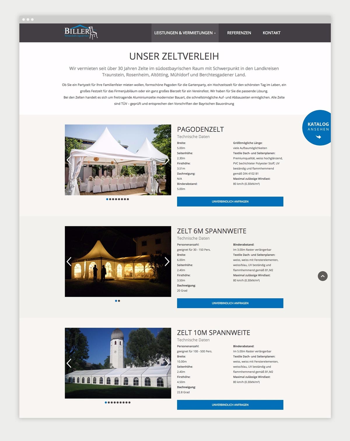 Contentseite von Biller Veranstaltungsservice