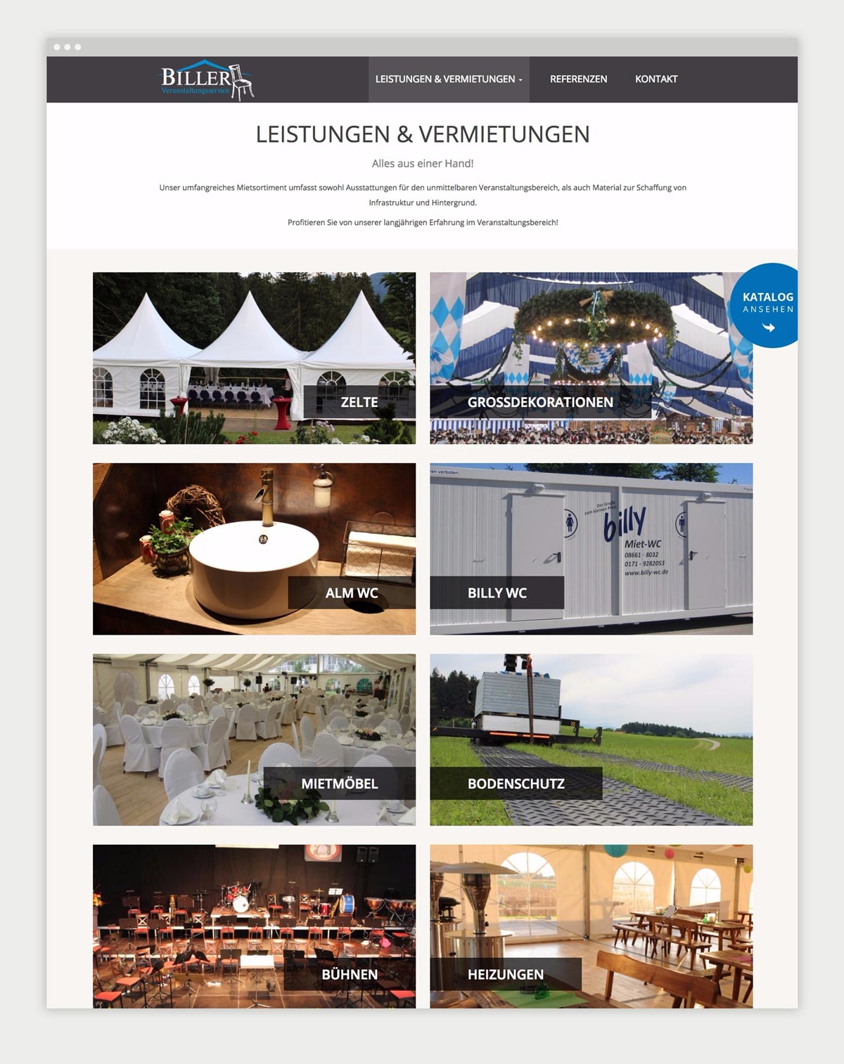 Contentseite von Biller Veranstaltungsservice