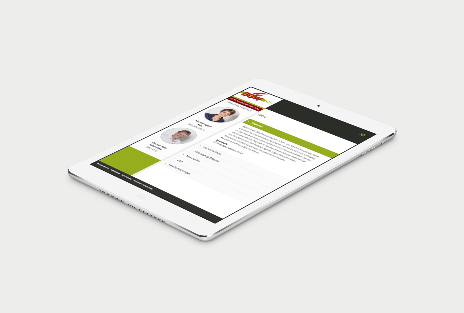Elektrizitätsgenossenschaft Wolkersdorf Website