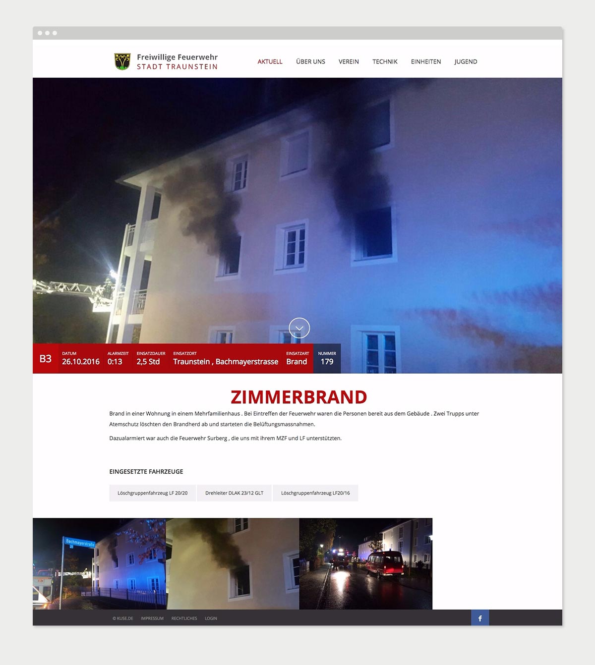 Website Freiwillige Feuerwehr Traunstein