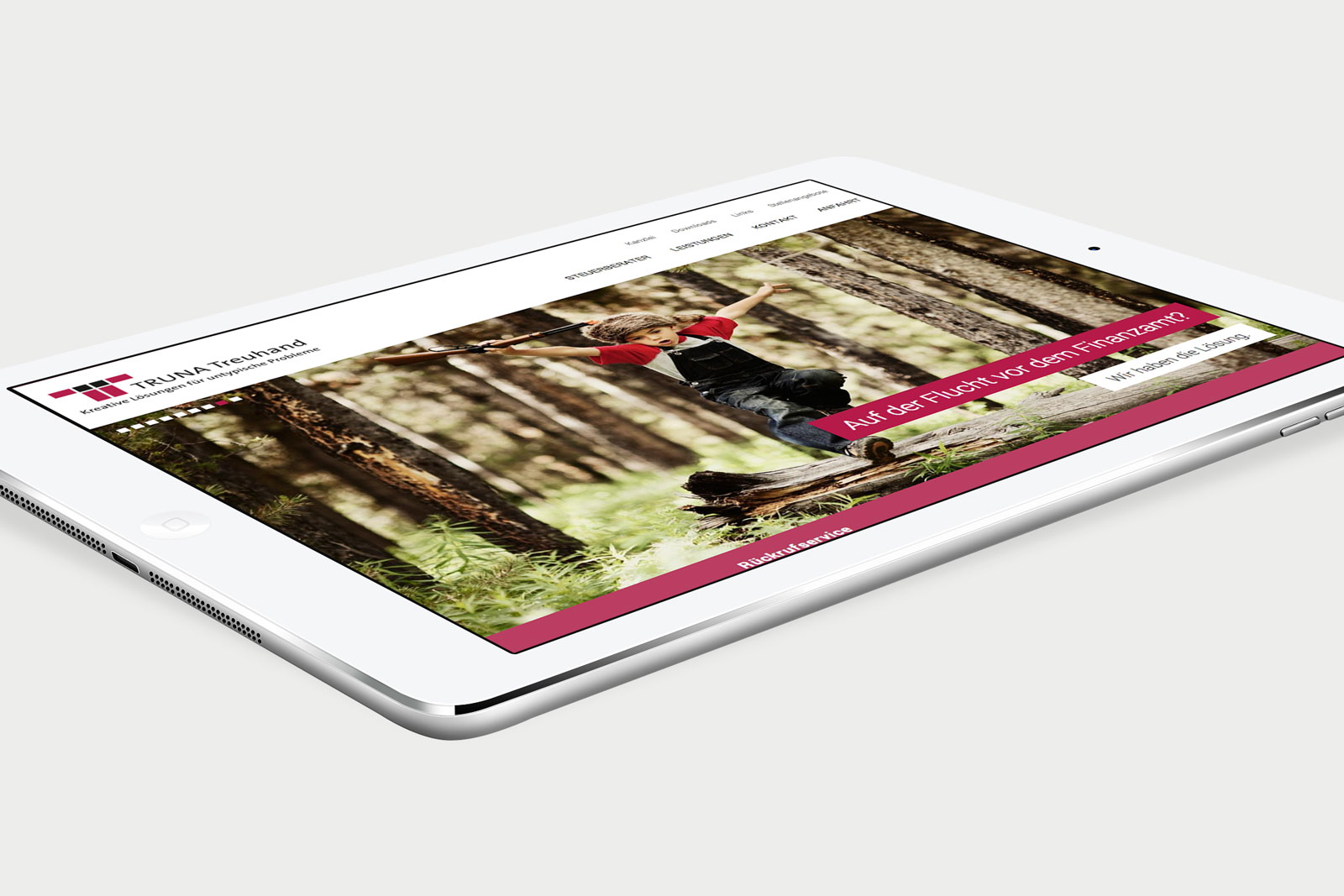 Truna Treuhand Website iPad Ansicht