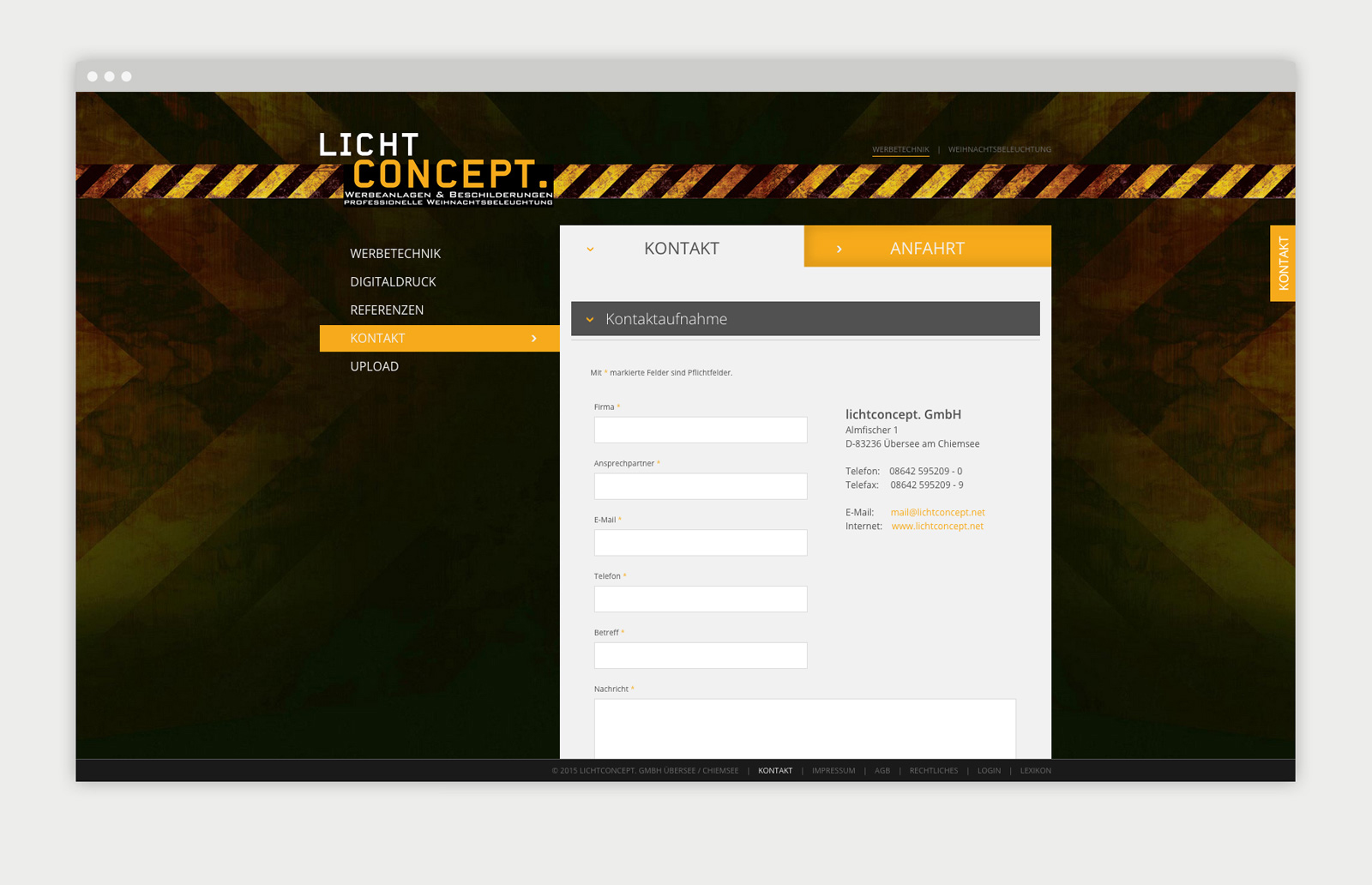 Lichtconcept Kontaktseite