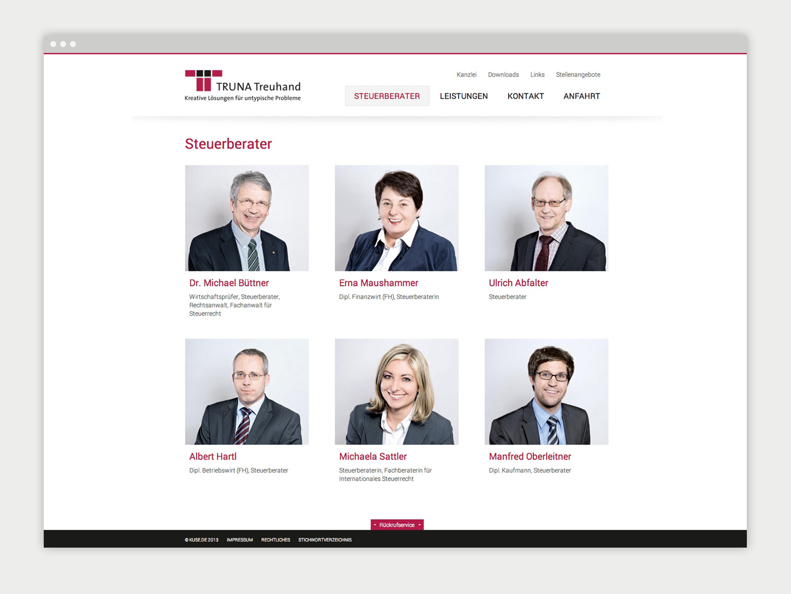 Truna Treuhand Teamseite