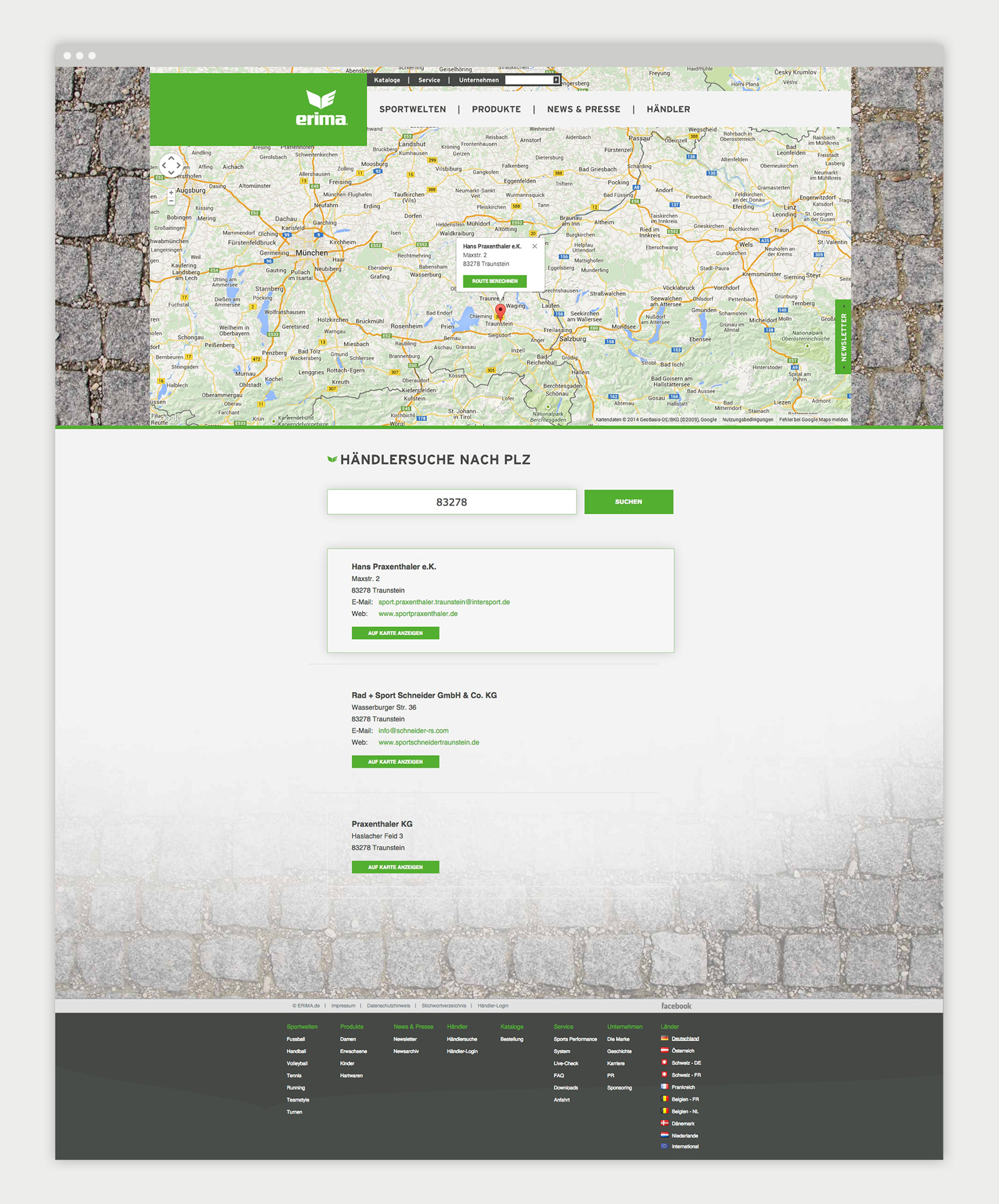 Anfahrt - Erima Website Anfahrt - Erima Website
