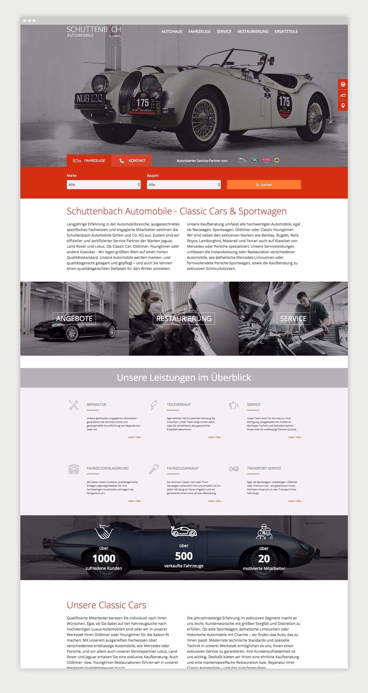 Schuttenbach Automobile Website Contentseite von Schuttenbach Automobile GmbH