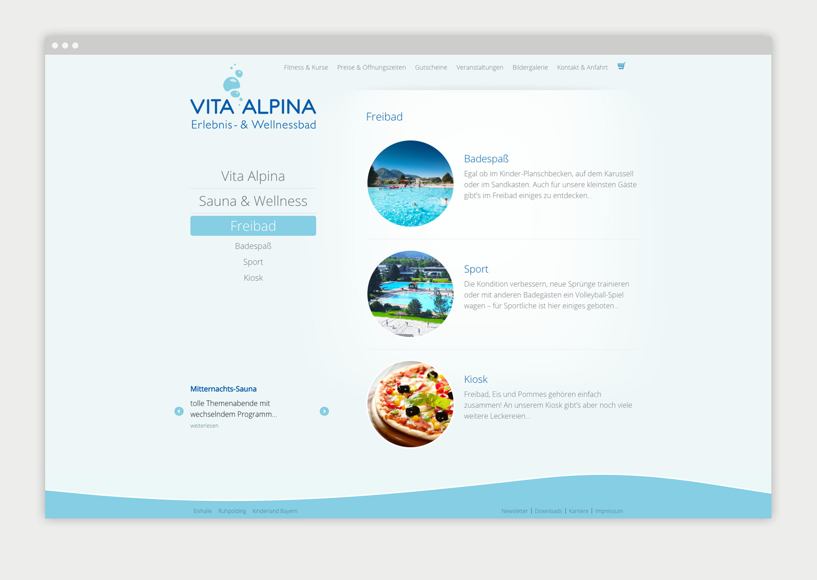 Vita Alpina Website Detailseite
