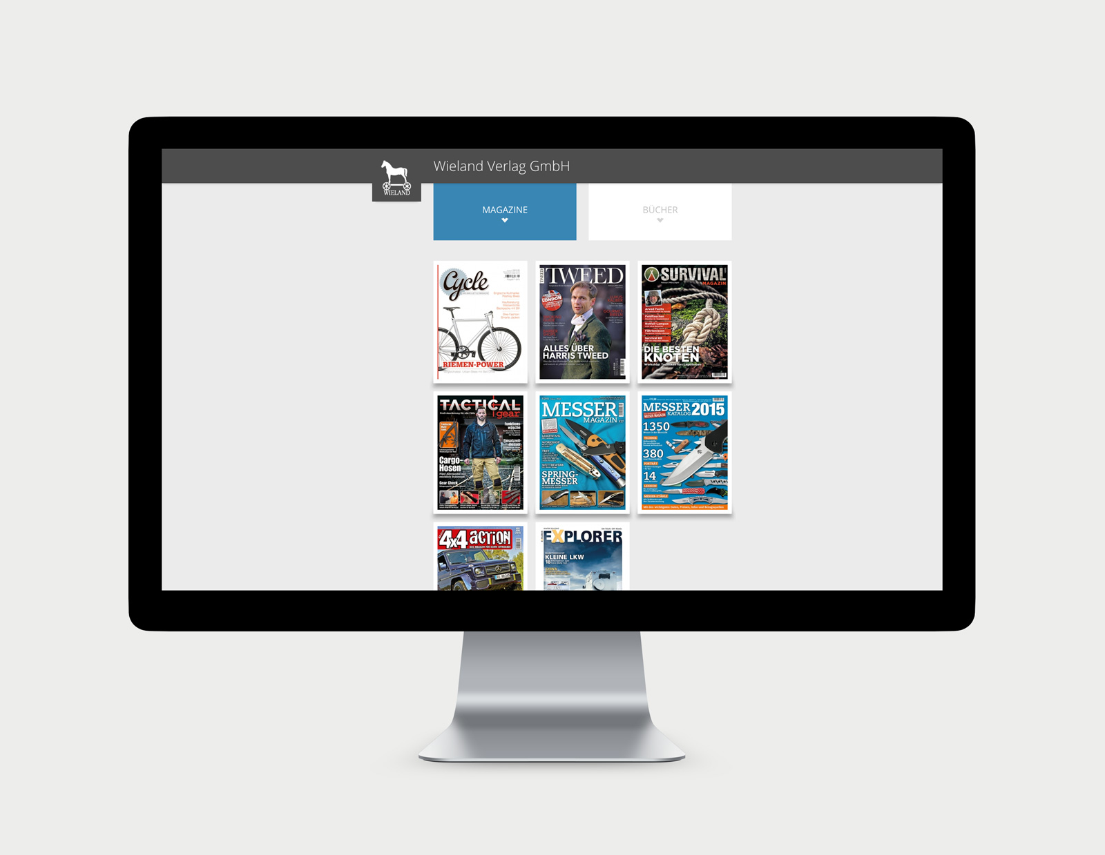 Wieland Verlag Website Übersicht