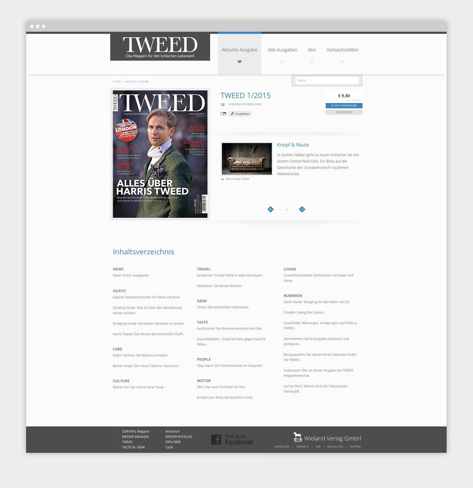Wieland Verlag Website Magazin Detailseite
