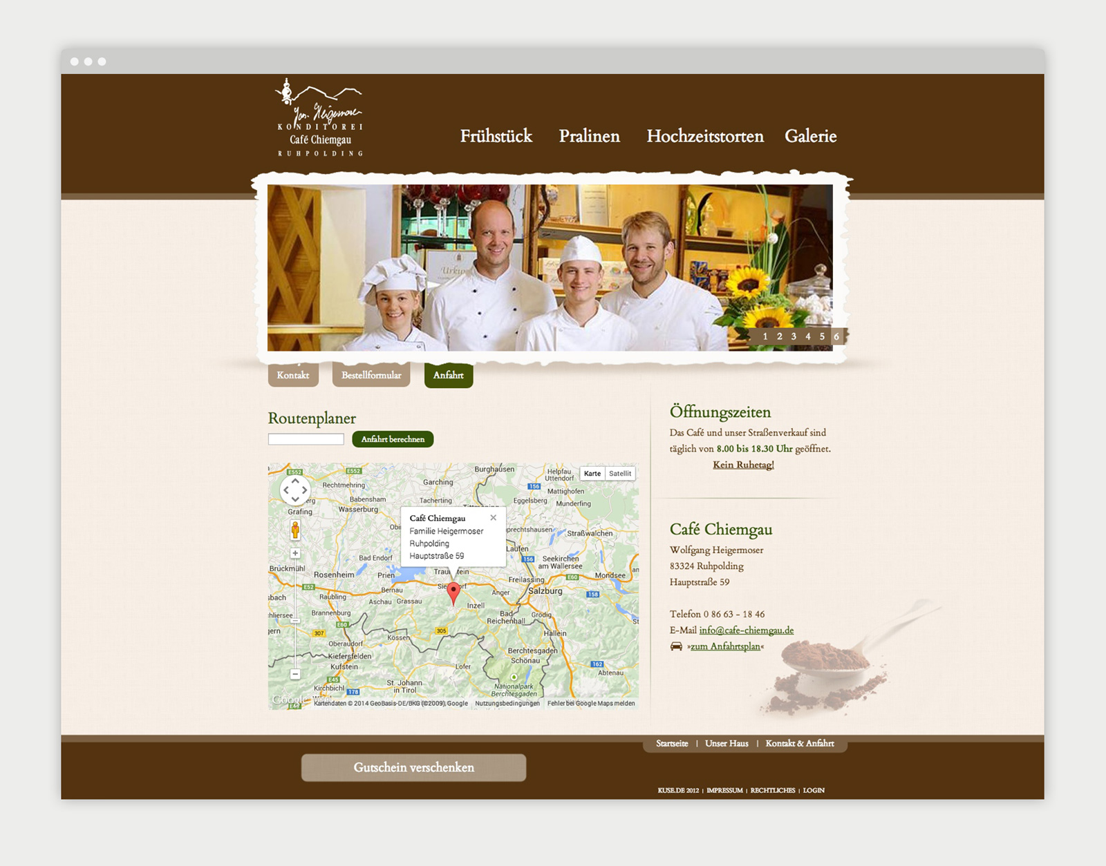 Café Chiemgau Ruhpolding Website Detailseite